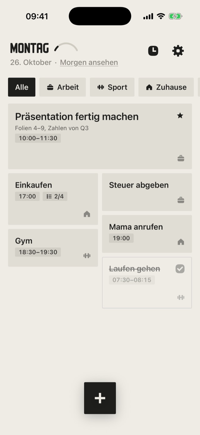 Arc: der heutige Tag